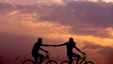 Couple cycling